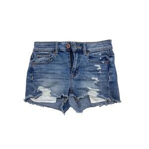 American‎ Eagle Outfitters Womens Denim Shorts Distressed Frayed Cutoff Size 0